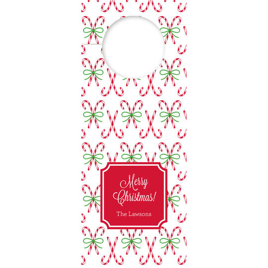 Candy Canes Wine Tags